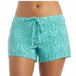 Helen Jon Womens 4" Lace-Up Boardshorts - Costa Del Sol