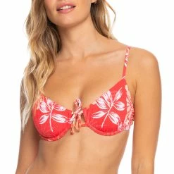 Roxy Womens Seaside Tropics Underwire Smocked Bikini Top