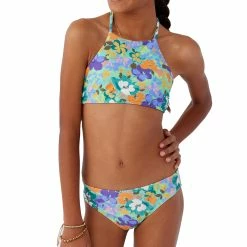 O'Neill ONeill Girls Sami Floral Braided Strap Hi-Neck Swim Set