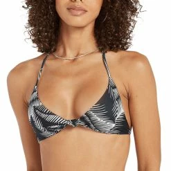 Volcom Womens Stay Or Leaf Triangle Bikini Top