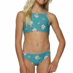 O'Neill ONeill Girls Chan Floral Braided Hi-Neck Swim Set