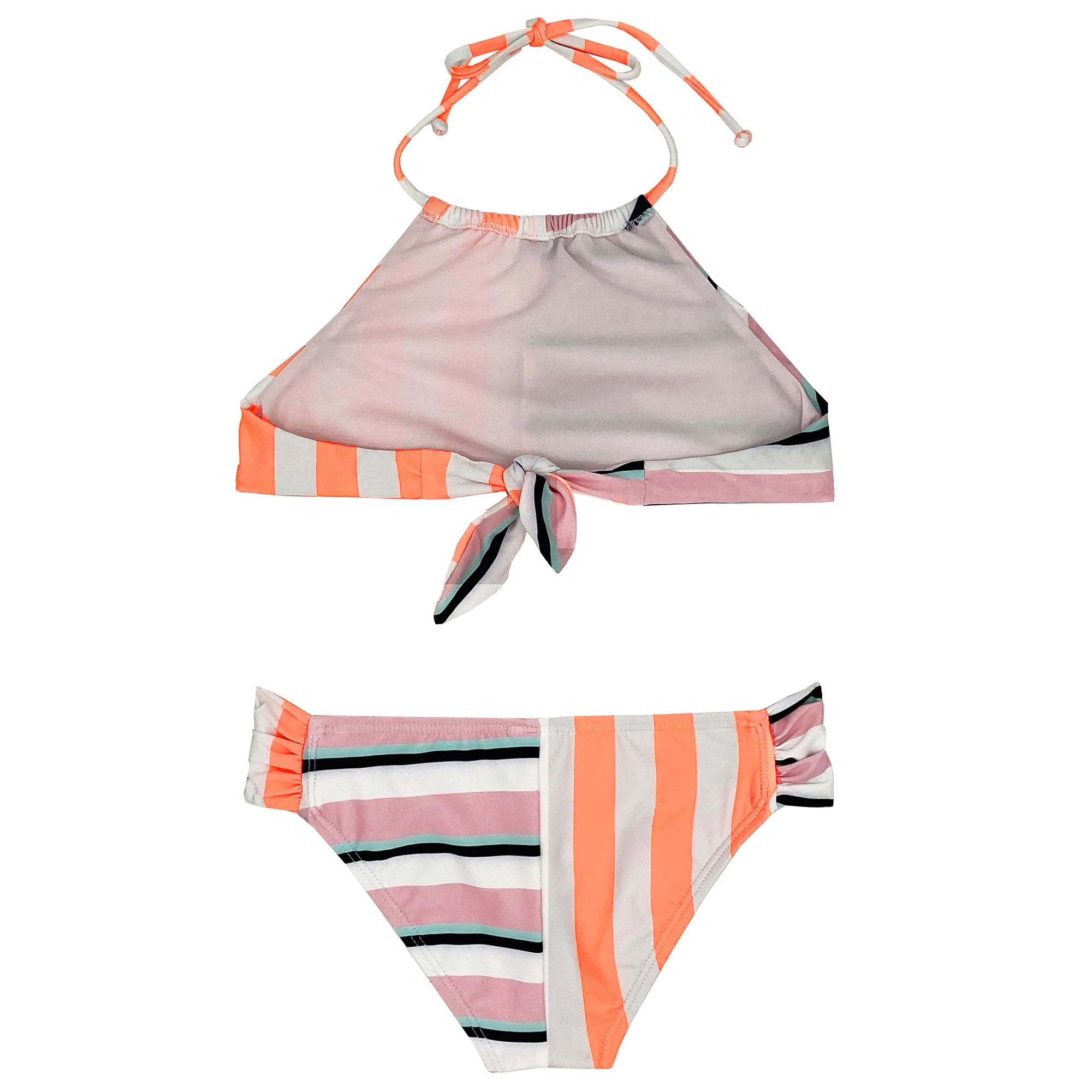 Beach Lingo Girl's Vibration Stripe Hanky High Neck Swim Set 4 Beach Lingo Girl's Vibration Stripe Hanky High Neck Swim Set - Image 2