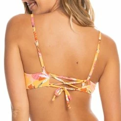 Roxy Womens Printed Beach Classics Athletic Bikini Top