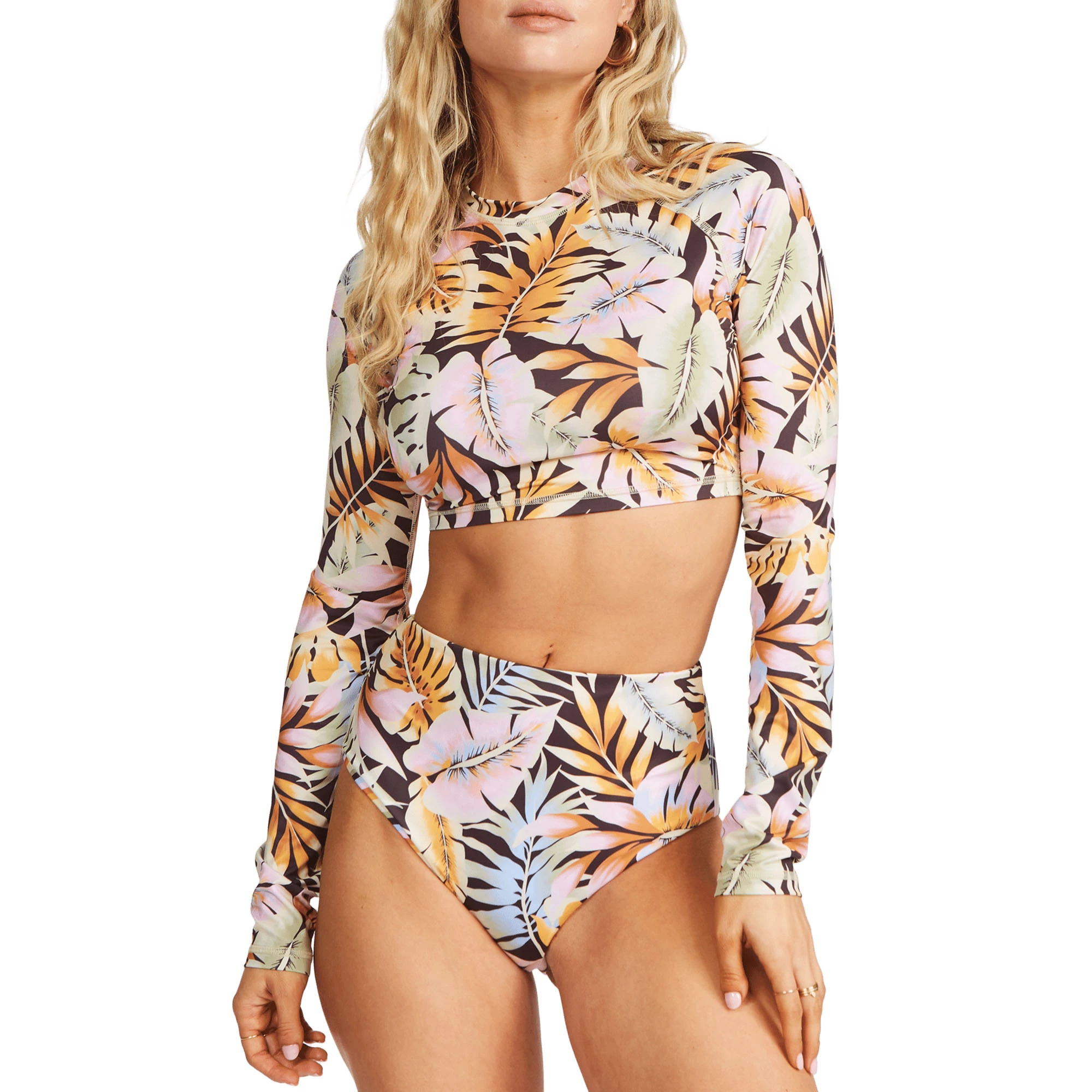 Billabong Womens Postcards From Paradise Cropped Long Sleeve Rashguard 3 Billabong Womens Postcards From Paradise Cropped Long Sleeve Rashguard
