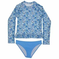 Splendid Girls Flora Long Sleeve Ruffle Rashguard Set
