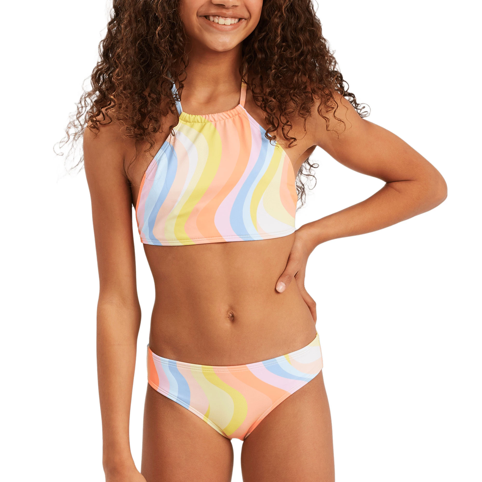 Billabong Girls Groovy Road High Neck Bikini Set 3 Billabong Girls Groovy Road High Neck Bikini Set