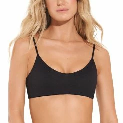 Maaji Womens Black Orchid Lanai Sporty Bralette Bikini Top
