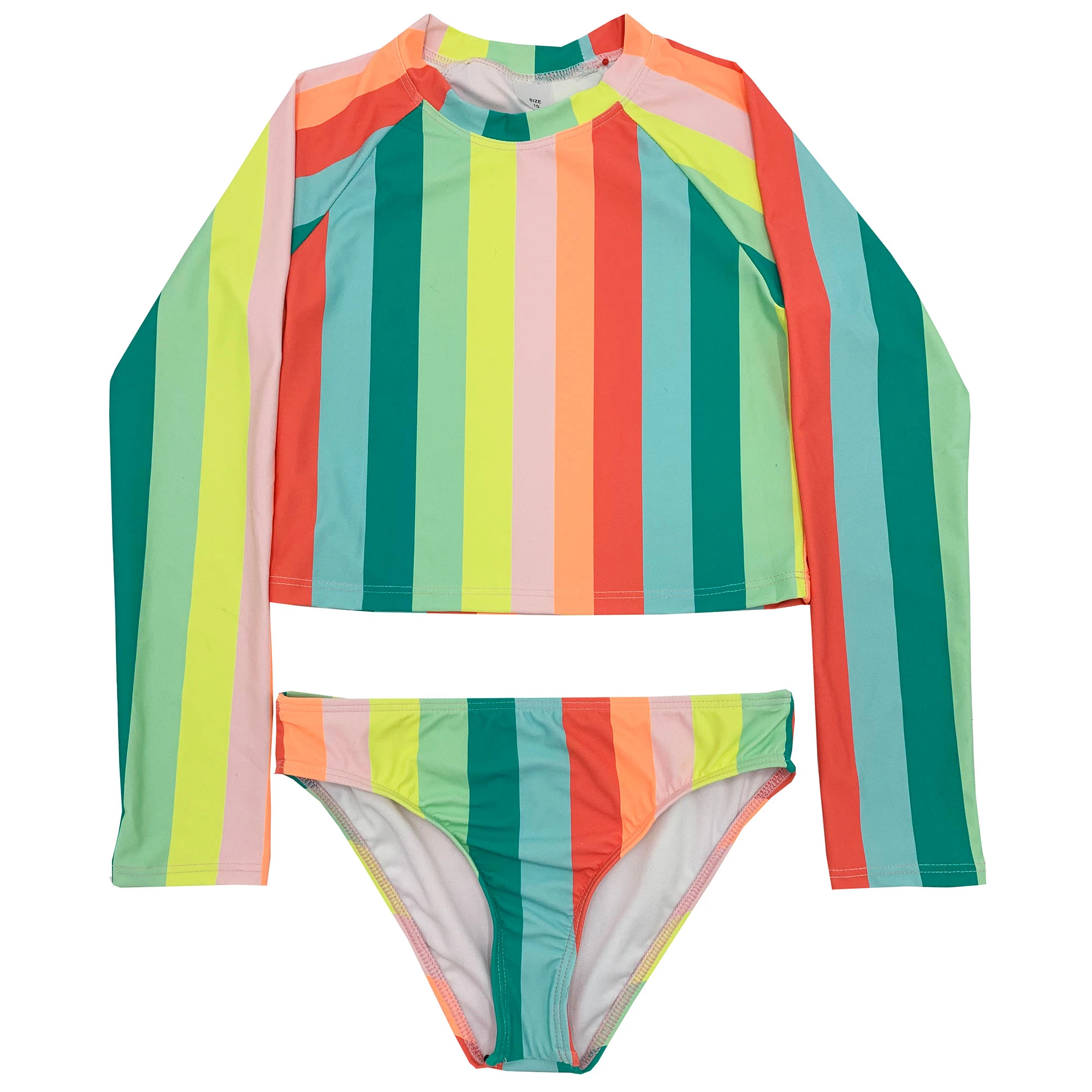 Beach Lingo Girl's Bleach Ball Crop Long Sleeve Rash Set 3 Beach Lingo Girl's Bleach Ball Crop Long Sleeve Rash Set