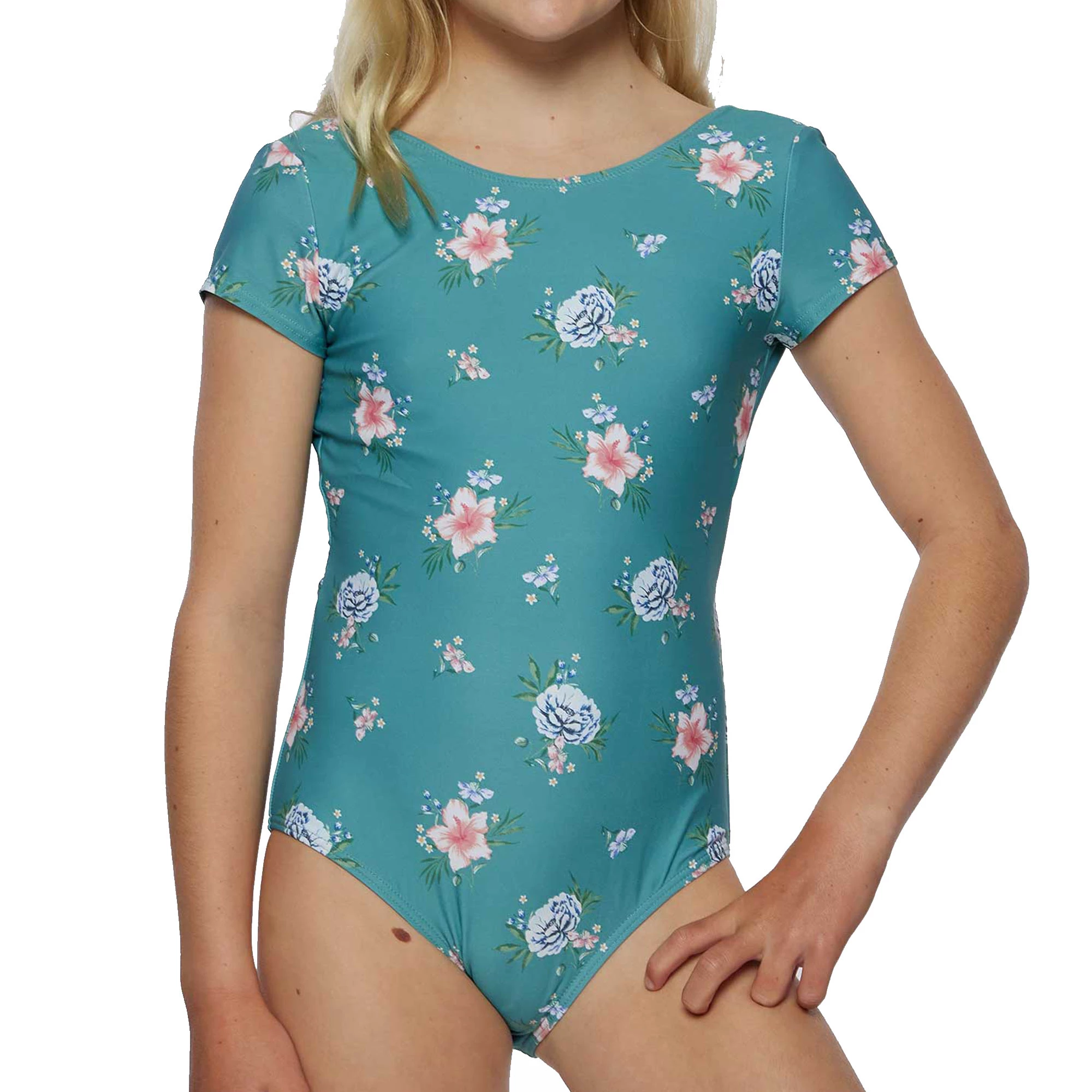 O'Neill ONeill Girls Chan Floral Short Sleeve Back Tie One Piece Swimsuit 3 O'Neill ONeill Girls Chan Floral Short Sleeve Back Tie One Piece Swimsuit