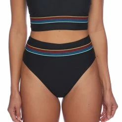 Next By Athena Womens Good Karma Rainbow Platform Bikini Bottoms