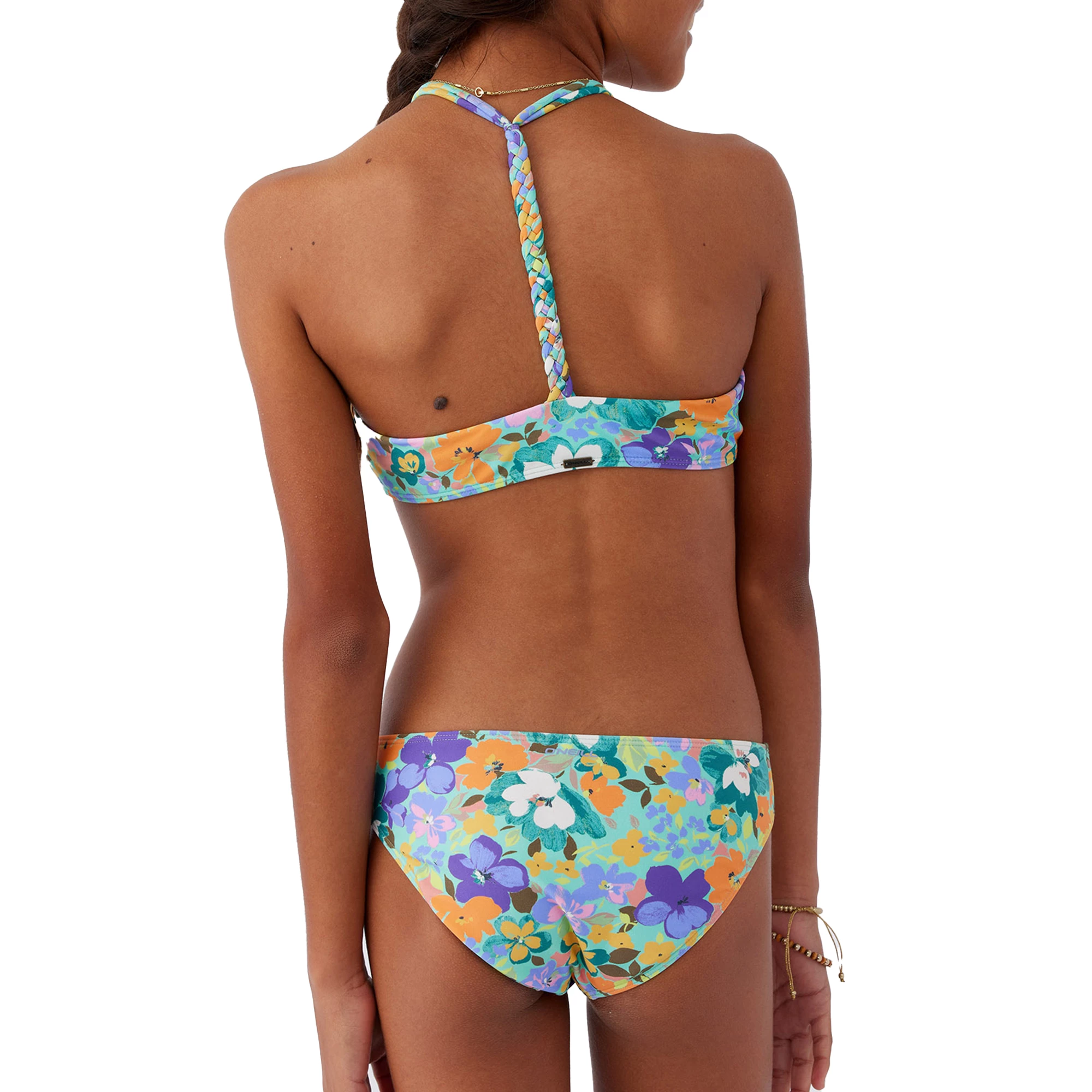 O'Neill ONeill Girls Sami Floral Braided Strap Hi-Neck Swim Set 4 O'Neill ONeill Girls Sami Floral Braided Strap Hi-Neck Swim Set - Image 2
