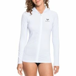 Roxy Womens Essentials Long Sleeve Hooded Zipped Rashguard
