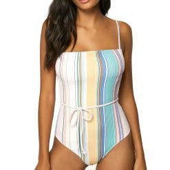O'Neill ONeill Womens Baja Stripe Marbella Cheeky One Piece Swimsuit