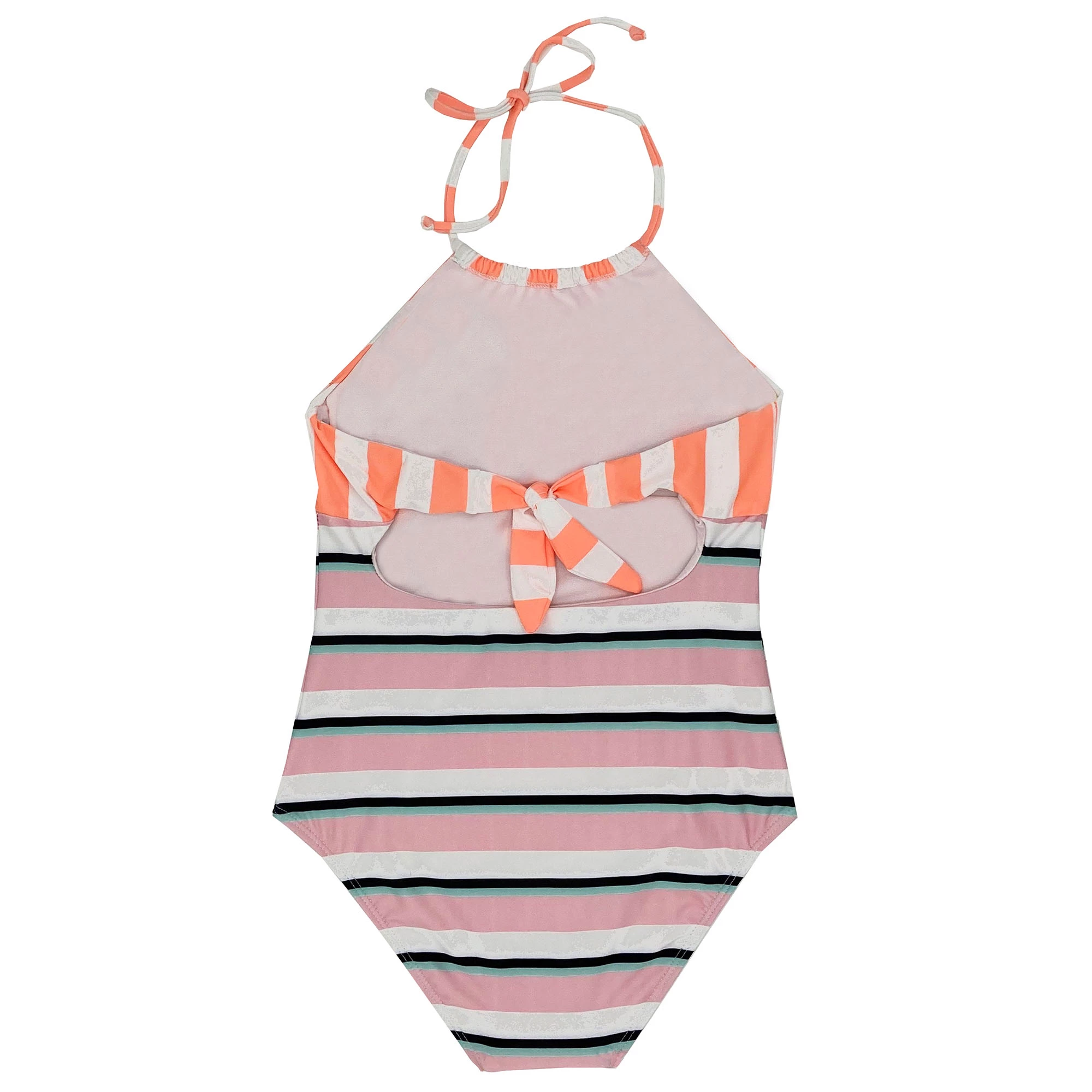 Beach Lingo Girl's Vibration Stripe High Neck One Piece Swimsuit 4 Beach Lingo Girl's Vibration Stripe High Neck One Piece Swimsuit - Image 2
