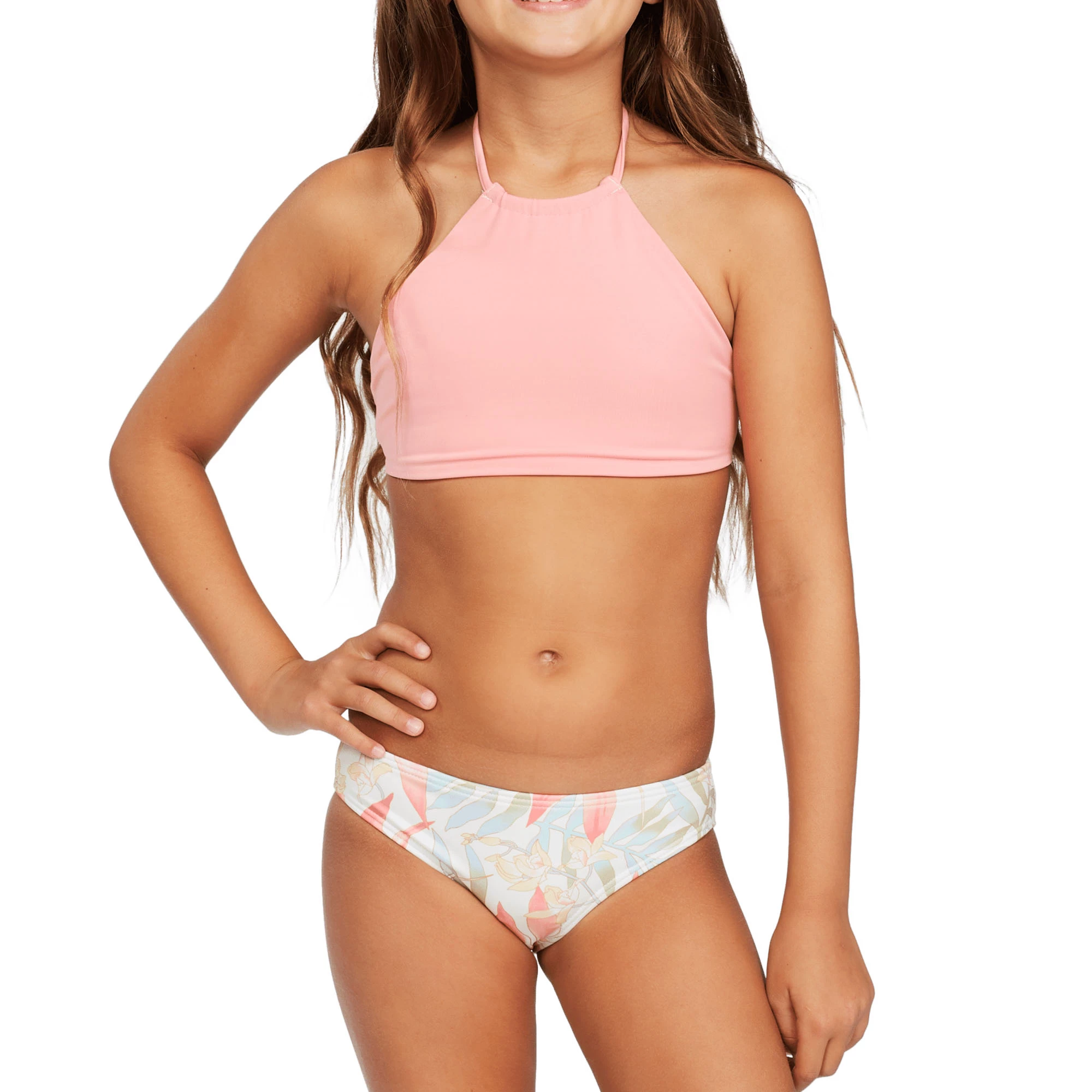 Billabong Girl's Lil Love Palms High Neck Bikini Set 5 Billabong Girl's Lil Love Palms High Neck Bikini Set - Image 3
